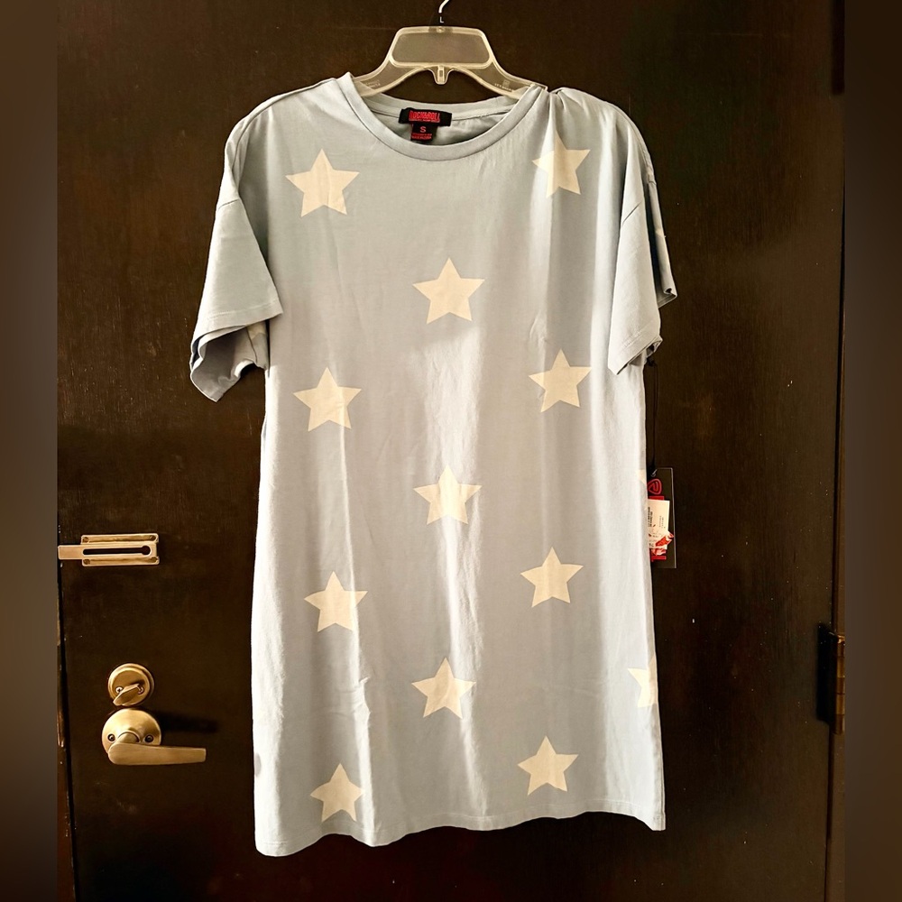 Rock and Roll Denim Cowgirl Sky blue star print t-shirt dress. NWT - Picture 2 of 7